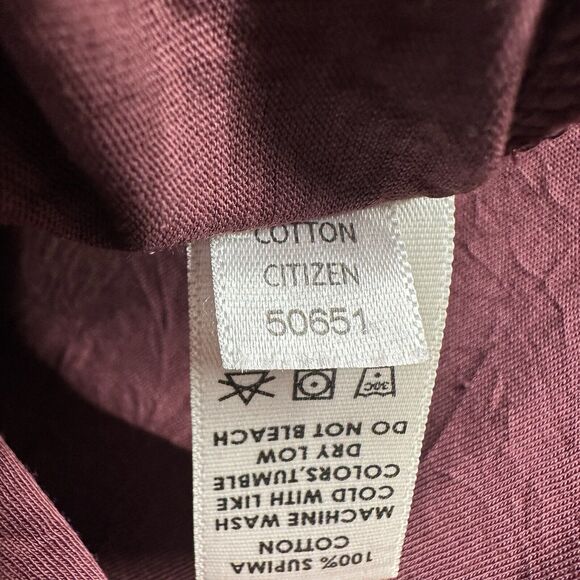 Cotton Citizen Shirt Mens Small Burgundy Classic Textured Long Sleeve Designer - Picture 11 of 14